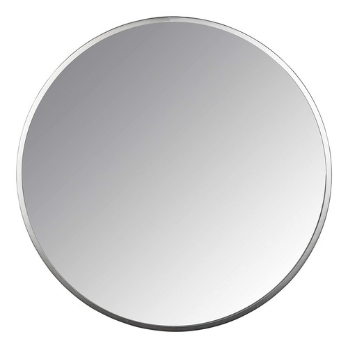 Stratton Home Decor Lily Silver Round Wall Mirror  Meta...