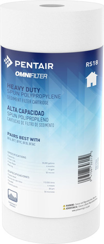 Pentair Omnifilter Rs18 Filtro De Agua De Sedimentos, 10 Pul