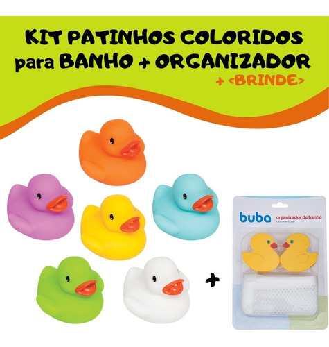 Imagem 1 de 6 de Patinhos Banho Coloridos Bebe Brinquedo Infantil+organizador