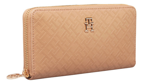 Tommy Hilfiger Cartera Mujer Aw0aw17258 Color Safari Canvas Diseño de la tela Liso