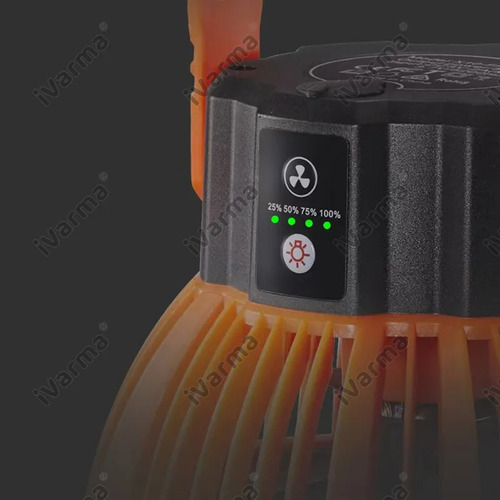 Ventilador De Camping Recargable Portátil Con Luz Led