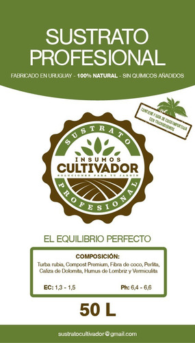 Imagen 3 de 3 de Sustrato Profesional Tierra Abonada 20lts - Uruweed Growshop