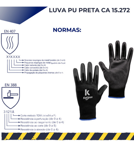 Luva Pu Preta Multitato Kalipso Ca 15272 Mecanico Epi