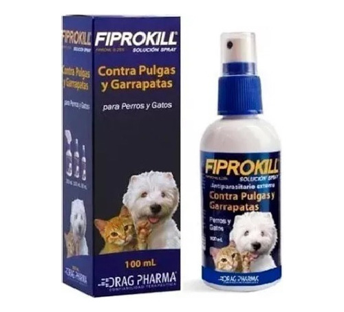 Fiprokill Spray Anti Pulgas / Garrapatas 100 Ml Gato Y Perro