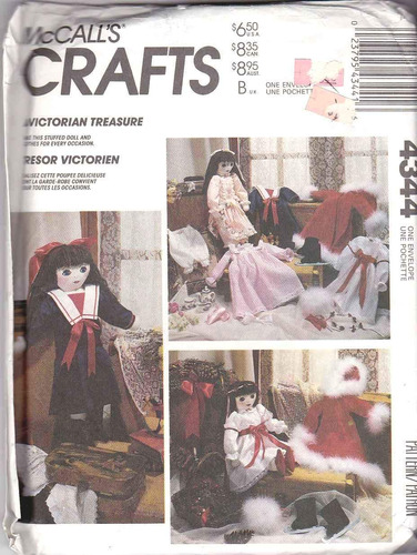 Mccall's Victorian Doll Muñeca Victoriana Trapo Traje