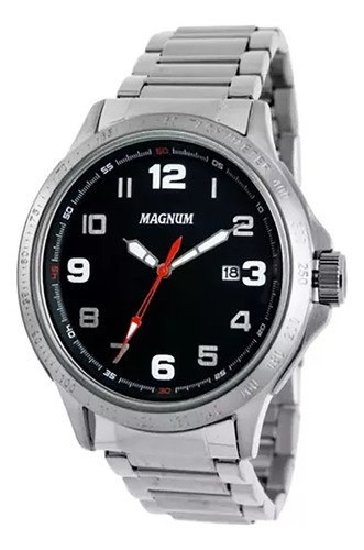 Relógio Magnum Masculino Ref: Ma31355t Casual Prateado