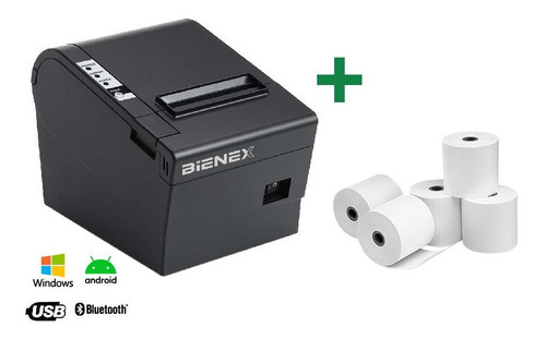 Impresora Ticketera Térmica 80mm, Usb/bluetooth + Papel