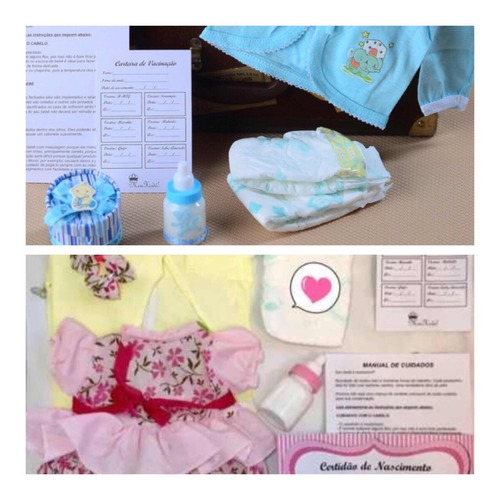 2 Kits De Menina + Menino - Acessórios Para Bebe Reborn