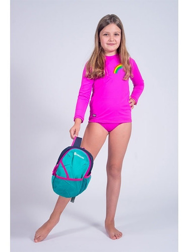Remera Proteccion Solar Uv50 M/l Niños Estampada Origami