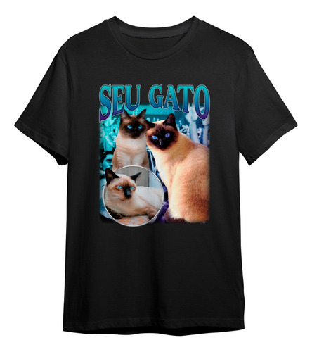 Camiseta Personalizada Pet Cachorro Ou Gato Montagem Fotos