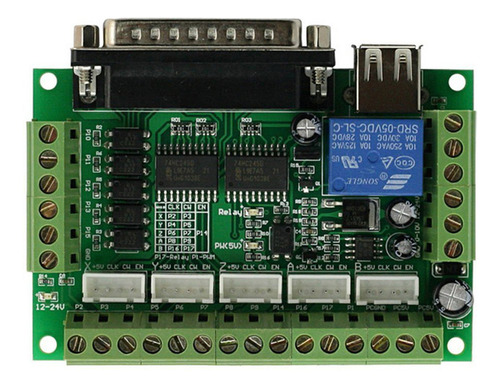 Placa Cnc Verde De 5 Ejes Con Acoplador Óptico Y Controlador