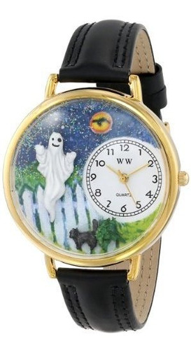 Watches Unisex G*****reloj De Cuero Negro Fantasma De Hallow