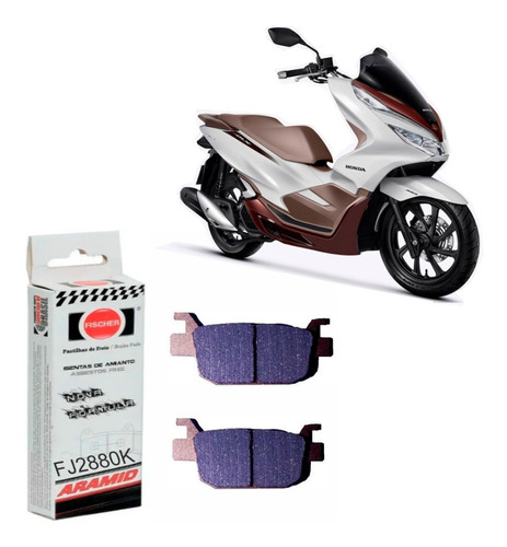 Pastilha Freio Traseira Fischer Honda Pcx 150 Com  Abs 