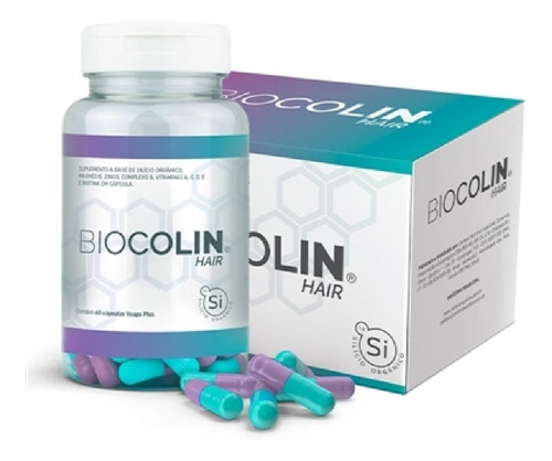 Biocolin Hair - 60 Cápsulas De 500mg - Central Nutrition Sabor Natural