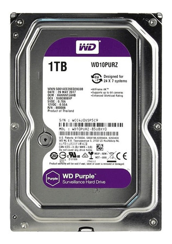 Disco Rigido 1tb Dvr Wd Purple Sata Vigilancia