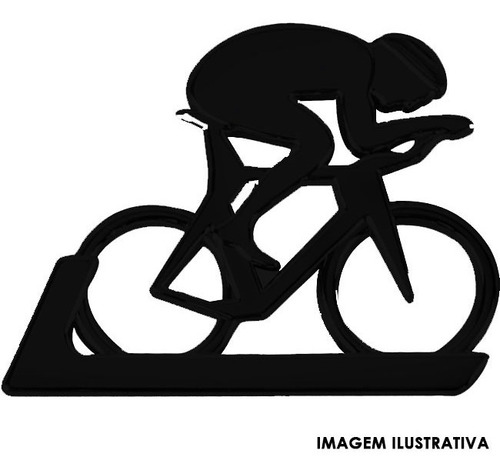 Emblema Alto Relevo 3d Em Abs Ciclismo Pequeno Preto