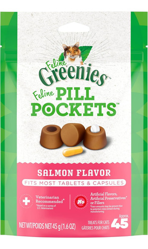 Feline Greenies Pill Pockets, 3 Bolsas De 45g Cada Una