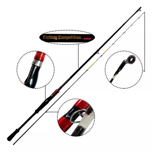 Caña de pescar carrete ultra ligero 2 partes JAU PESCA KIT DE PESCA - 1.8cm  x 116g - media ligera con resistencia de 5-10 lbs