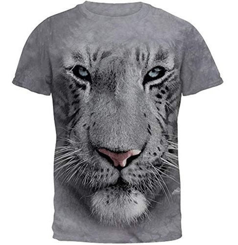 La Cara Blanca Del Tigre Para Hombre De La Tshirt