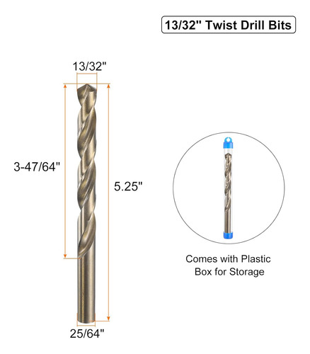 Brocas Helicoidales M35 13/32 De Cobalto Para Alta Velocida