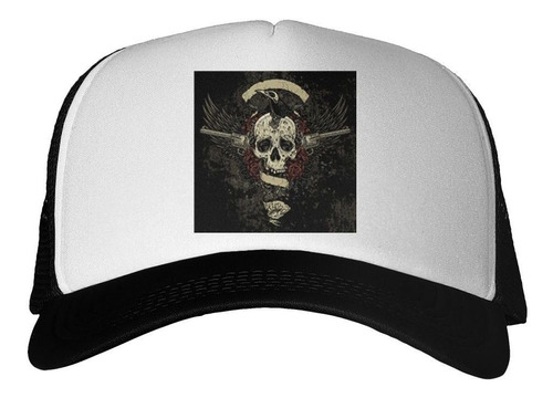 Gorra Calavera Con Armas El Texto Que Quieras