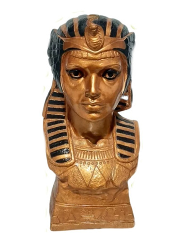 Estatua De Yeso Egipcia 36 Cm De Alto Pintada Dorada Y Negra