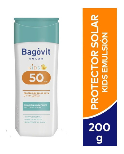 Protector Solar Bagovit Kids Emulsion Hidratante Fps50 200ml