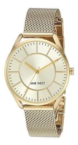 Nine West Goldtone Pulsera De Malla De Reloj MercadoLibre