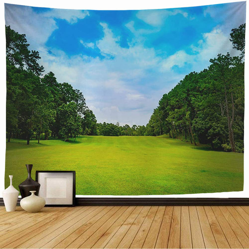 Tapiz Para Colgar Pared Hermoso Juego Campo Golf Prado Cielo