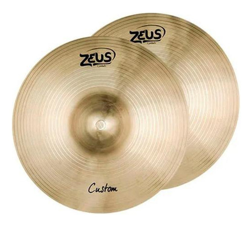 Prato Bateria Zeus Chimbal Hi Hat 13 Bronze Custom Zchh13 Cor Dourado