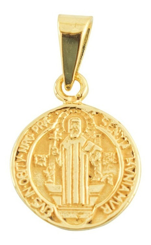 Dije De Oro 14 Kilates Medalla Cruz San Benito