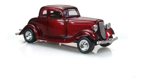 Ford Coupe 1934 Coleccionable Qp Motormax 73217 Escala 1/24 Color Vinotinto