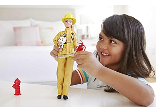 Juego De Bombero Barbie Con Muñeca Rubia (30 Cm), Ropa Y Acc