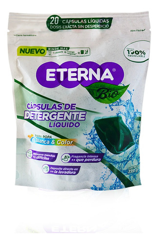 Detergente Líquido En Cápsulas Eterna Bio X 20 Unid