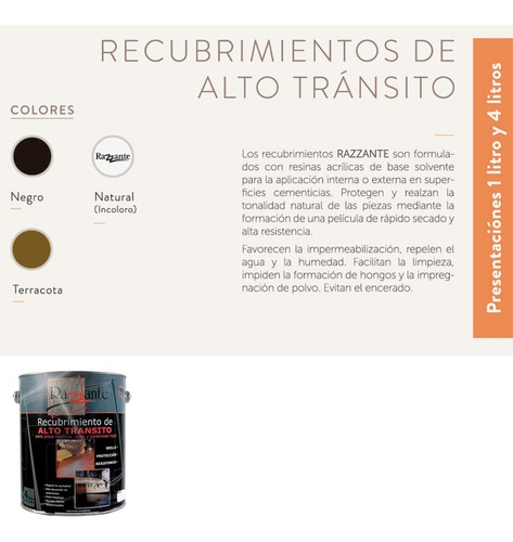 Imagen 4 de 10 de Protector Alto Transito Natural Eco 4 Lts Razzante