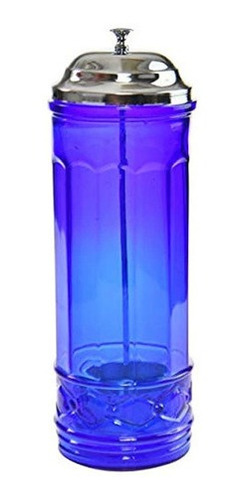 Dispensador De Pajitas De Vidrio Azul Cobalto Home-x, Soport