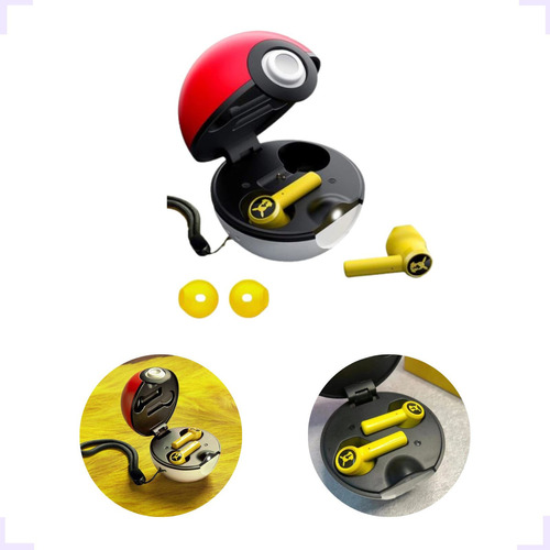 Auriculares inalámbricos Bluetooth Pokémon Pikachu amarillos