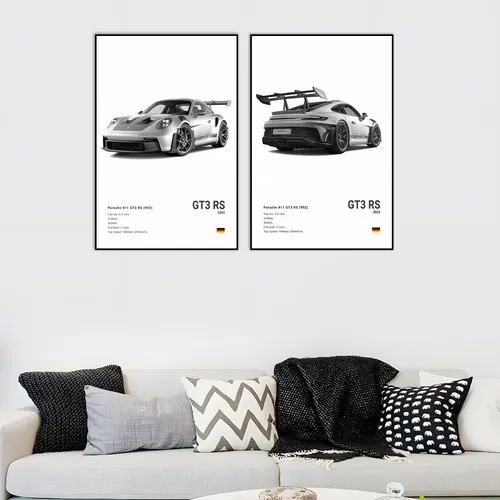 Vejia Póster De Coche En Lienzo Para Pared 911 Gt Turbo Cart