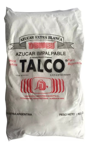 Azucar Impalpable Extra Blanco Talco Para Reposteria X 1kg