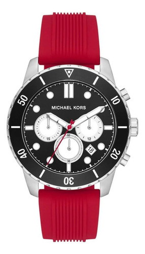 Reloj Michael Kors Mk8973 Rojo Con Negro Hombre Original