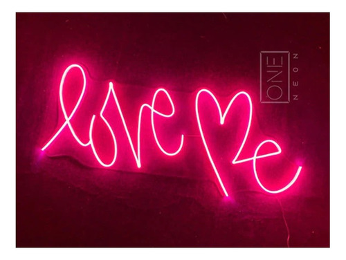 Letrero Led Neon Love Me Amame Ancho 65cm Luminoso