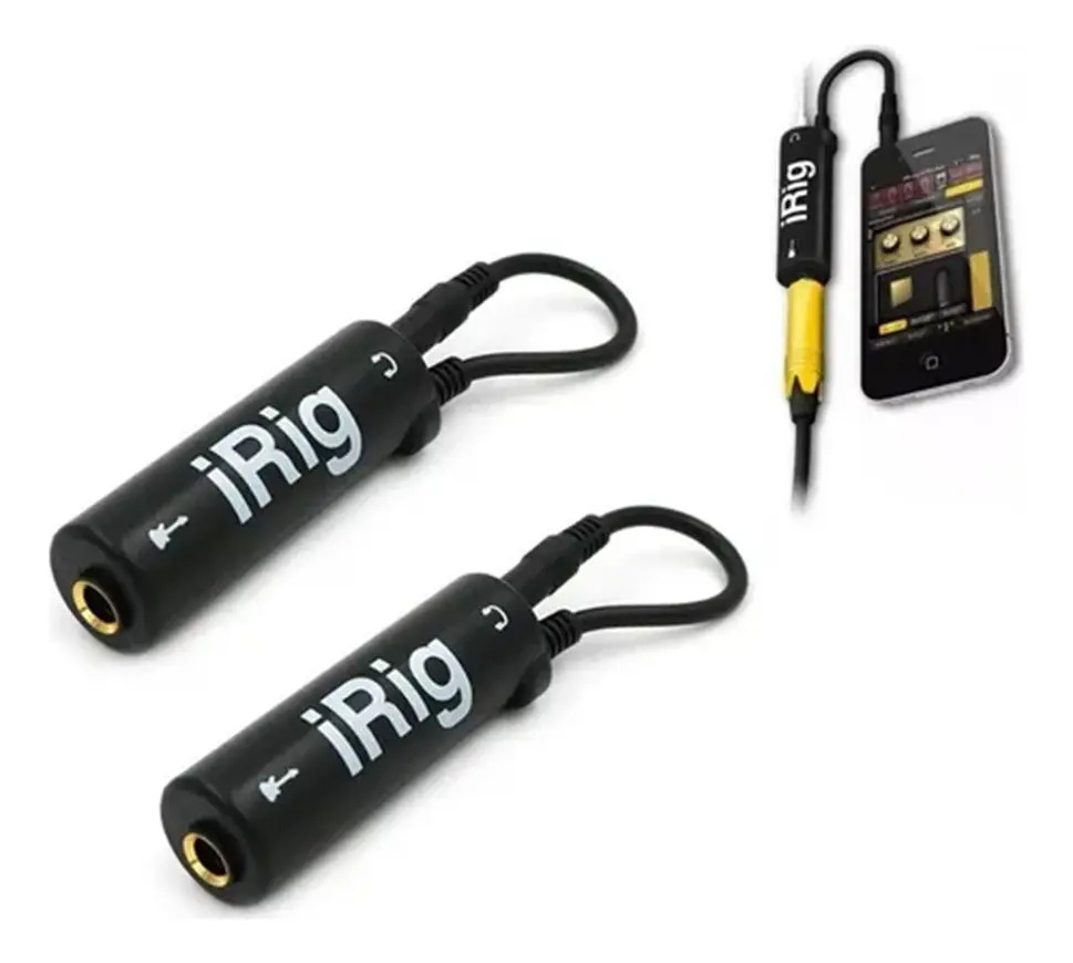 2 Pzs Adaptador Cable Irig Interfaz Audio Interface De Audio Amplitube Conexión Guitarra Para Tu iPod Touch / iPhone / iPad Wowssyo