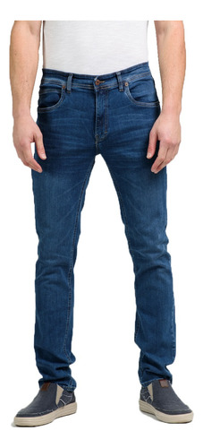 Jean Azul Slim Fit Elastizado Moda Hombre Mistral 50137