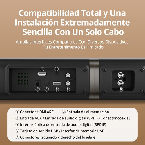 Barra De Sonido Home Theater Arvicka D7bw 2.2 310w Bluetooth
