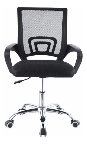 Silla De Escritorio Begônia Bg35686 Negra Con Tapizado De Goma