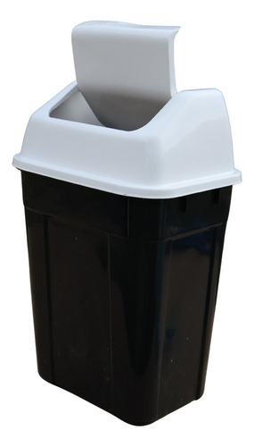 Bote Cesto De Basura Tapa Balancín Plastico 25 Litros Color Negro