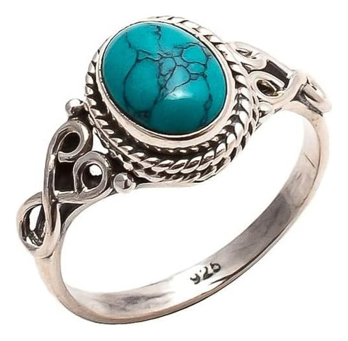 Collar Turquoise Moonstone Ring Women S 925 Sterling Silver