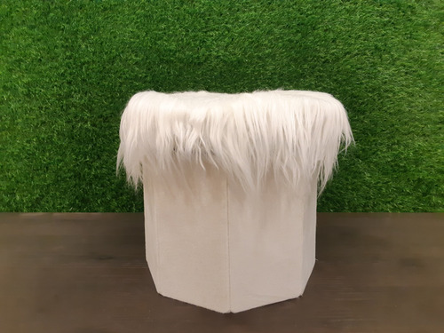 Imagen 2 de 4 de Puff Peludo Nordico Baulera 30 X 28 Cm - Sheshu Home