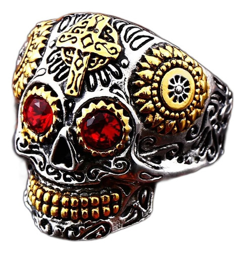 Ghost Store Lm Anillo Hombre Día De Muertos Cráneo Cruz Ojos