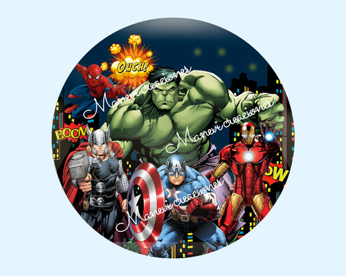 Banner Circular Imprimible Avengers Para Imprimir 